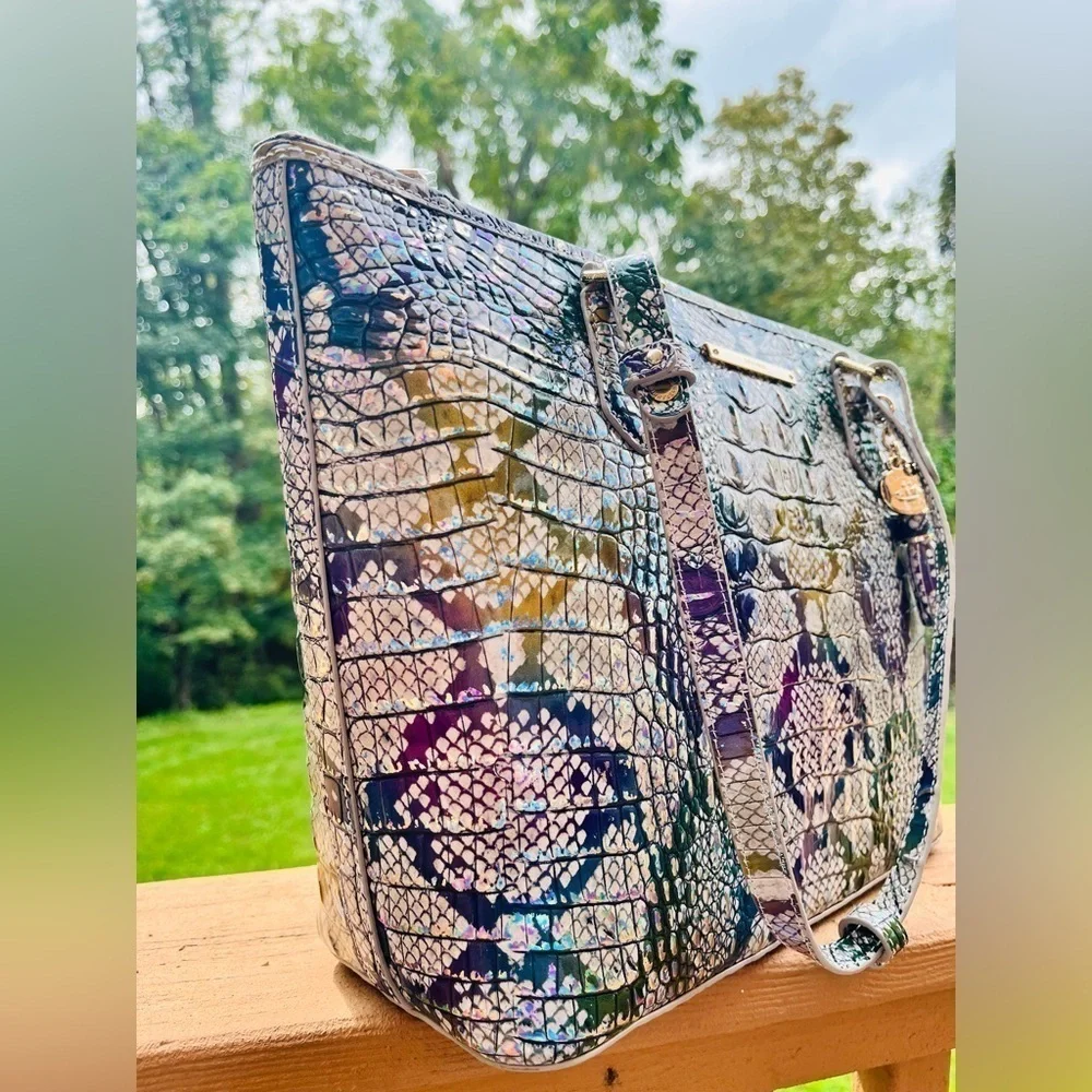 Brahmin Medium Asher Spellbound Ombre Melbourne Tote Snake Print NWT